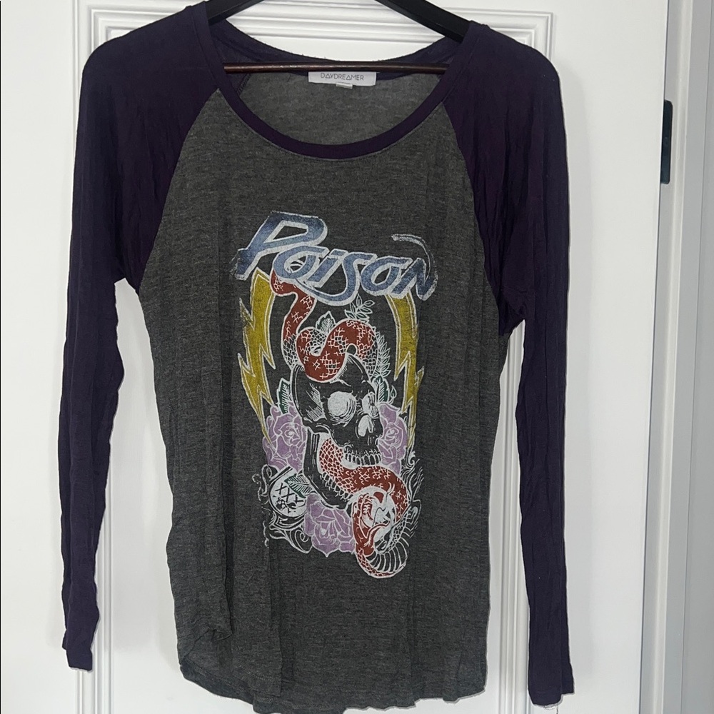 Chaser Gray and Purple Graphic Long Sleeve Tee💜